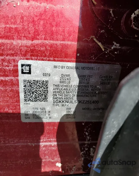 1GKKNULS6KZ251400